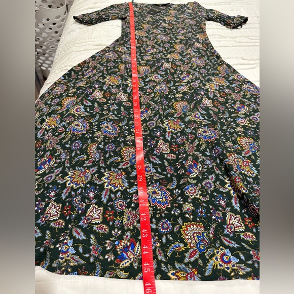 NWT Ralph Lauren Cotton Midi Dress, Pine/Multi, Small - Picture 8 of 8
